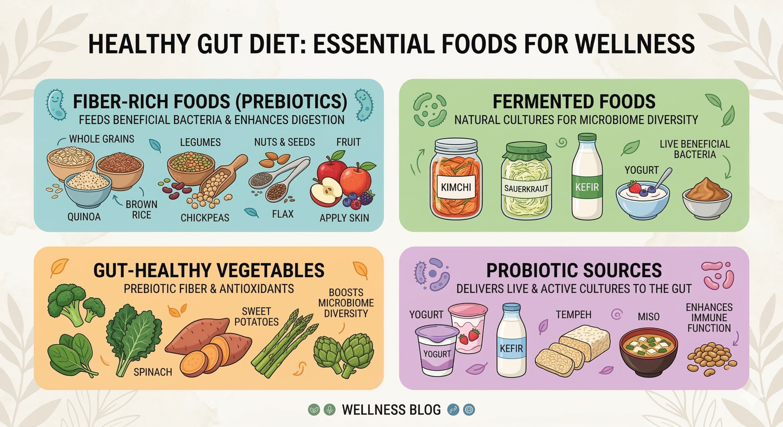 foods that support gut health microbiome